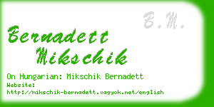 bernadett mikschik business card